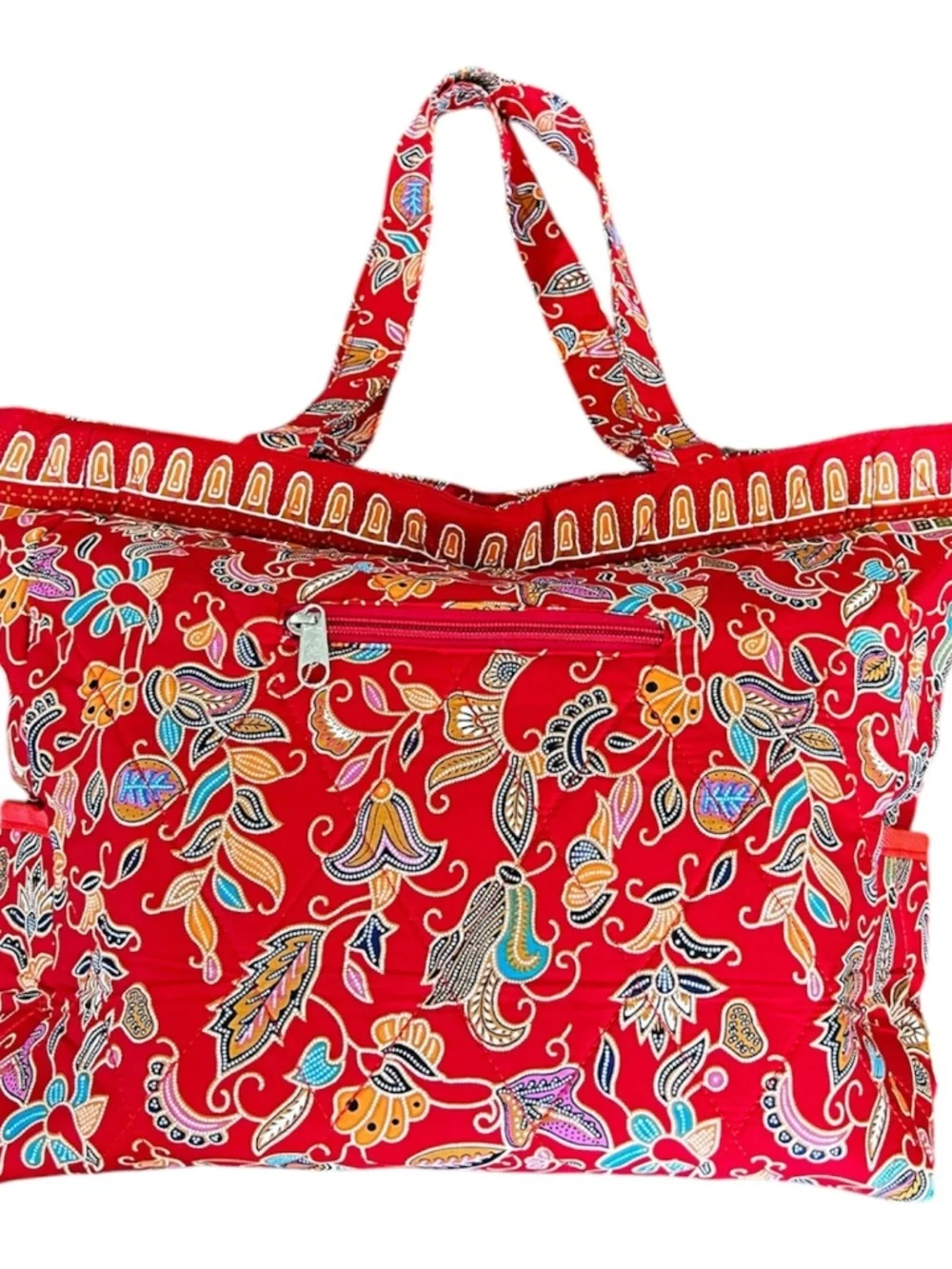 Lestari Singapore Batik Women Red Tote Bag